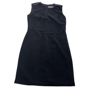 Hunter Dixon Dress Womens Small Black Sleeveless Sheath Made USA Zipper Detail